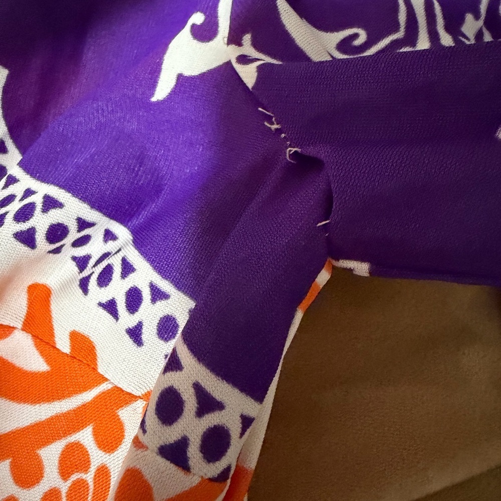 Vintage Wanda Belli San Francisco Orange and Purple Patterned Jumpsuit 70’s 0/2 - Picture 7 of 7
